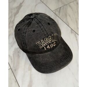 Vintage NASSAU BAHAMAS Hat Cap Made In USA Grey Adjustable Embroidered 80s 90s